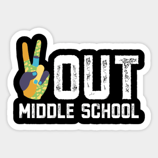 Peace Out Middle School - Last Day of School - Graduate 2022 Sticker